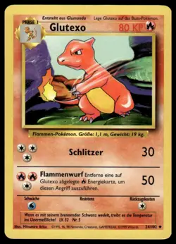 Pokemon Charmeleon Glutexo #024/102 German Base Set 1999 NM - Image 1