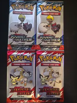 Pokemon S&V Destined Rivals & Journey Together Fun Packs Factory Sealed Lot of 4 - Image 1
