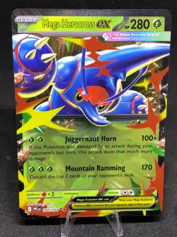 Pokemon TCG Mega Heracross Ex 004/094 Phantasmal Flames Double Rare Holo NM - Image 1