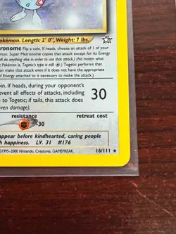 Pokemon TCG - Neo Genesis - Togetic #16/111 - Unlimited Holo Rare - Image 5