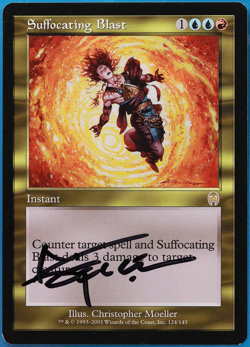 Suffocating Blast Apocalypse NM Blue Red Rare SIGNED CARD (504815) ABUGames - Image 1