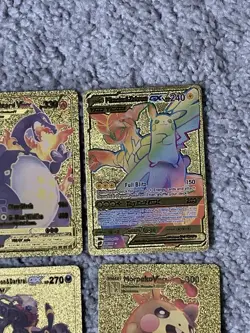 Set of 10 Pokemon Charizard,Blastoise,Umbreon&More Gold Foil Fan Art Cards LP - Image 5