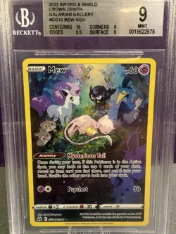 Beckett 9 Mew GG10/GG70 Crown Zenith Galarian Gallery HOLO MINT Pokemon Card - Image 2