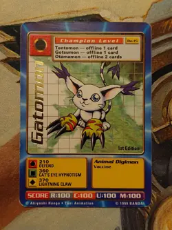 Gatomon GOLD 1ST ED **20% Off $50+** Digimon Digi-Battle Series Card - BO-15 - Image 1