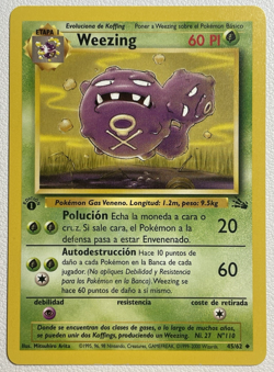 1st Edition Weezing - Spanish - 45/62 Fossil Set Pokemon Card LP+ - Image 1