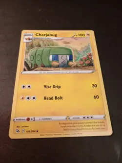 Pokemon Fusion Strike Charjabug Uncommon Card 100/264 NM - Image 1