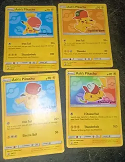 Ash’s Pikachu I Choose You Movie Set MP 4 Cards SM108, 110, 113, 114 POKEMON - Image 1