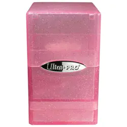 Ultra PRO Glitter Pink Satin Tower Deck Box Compartment Storage Case Card Dice - Image 3