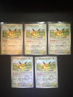 Lot of 5 Eevee 2025 Pokemon Day Promo Card 074/131 Swirl Prismatic Evolutions - Image 1