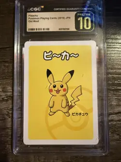 Pikachu Pokemon Playing Cards 2019 JPN Old Maid CGC 10 - Image 1