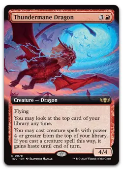 Thundermane Dragon (Extended Art) #78 (NM) Tarkir Dragonstorm TDC Magic MTG - Image 1