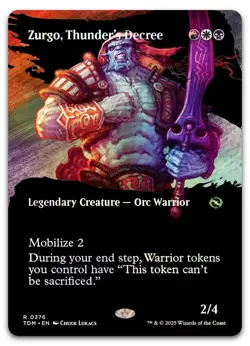 Zurgo, Thunder's Decree (Borderless) #376 (Foil) NM Tarkir Dragonstorm Magic MTG - Image 1