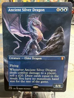 MTG Ancient Silver Dragon (Borderless) Battle for Baldur's Gate Regular NM - Image 1