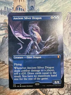 MTG Ancient Silver Dragon (Borderless) Battle for Baldur's Gate Regular NM - Image 3
