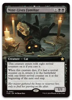 Nine-Lives Familiar (Extended Art) #462 (NM) Foundations FDN Magic MTG - Image 1
