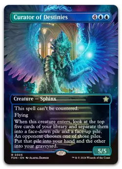 Curator of Destinies (Borderless) #305 (Foil) (NM) Foundations FDN Magic MTG - Image 1