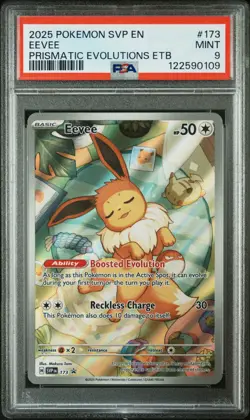 2025 POKEMON SVP EN-SV BLACK STAR PROMO #173 EEVEE PSA 9 - Image 1