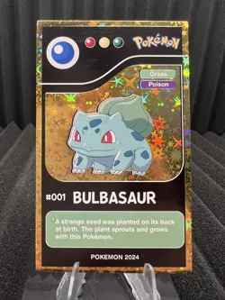 Bulbasaur #1 - Gold Holo - Pokedex Black Kanto 2024 - Pokemon Card - Image 1