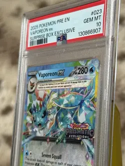 Pokemon TCG Vaporeon EX 023/131 Prismatic Evolutions Stamp PSA 10 - Image 1