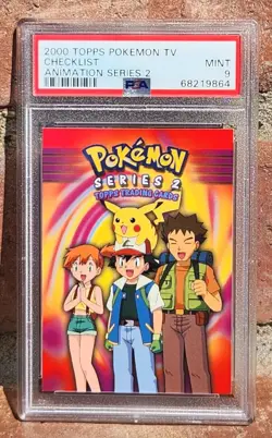 2000 Topps Pokemon Checklist Series 2 PSA 9 MINT Non Holo Rare Low Pop - Image 1