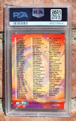 2000 Topps Pokemon Checklist Series 2 PSA 9 MINT Non Holo Rare Low Pop - Image 2