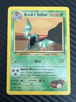Pokemon TCG Brock's Golbat Gym Heroes 39/132 Regular Unlimited Uncommon VLP - Image 1