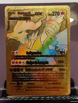 Pokemon- Reshiram & Charizard GX 217/214 Gold Foil Fan Art - *NM, See Pics 👀📸 - Image 1