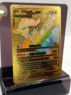 Pokemon- Reshiram & Charizard GX 217/214 Gold Foil Fan Art - *NM, See Pics 👀📸 - Image 2
