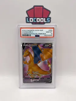 2020 Pokemon SWSH BSP Charizard v Champion's Path ETB Promo #050 PSA 10 - Image 1