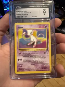 CGC 9 Mew 2000 Black Star Promos 8 Pokemon League *minor Scratches* - Image 1