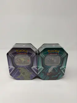 (2-PACK) NEW Pokemon TCG Tyranitar Triple Whammy Tin Factory Sealed - Image 1