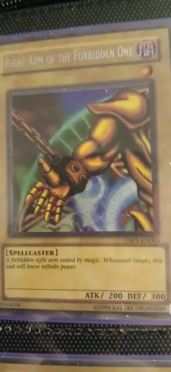 Yugioh Ubp1-en003 Secret Rare Right Arm Of The Forbidden One - Image 1