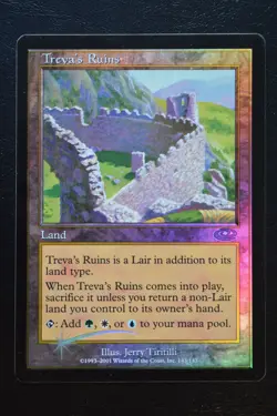 Magic The Gathering MTG TREVA'S RUINS FOIL Planeshift MP Moderately Played - Image 1