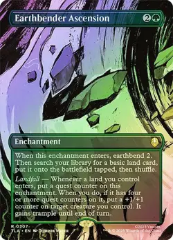NM Borderless Foil Earthbender Ascension, MTG, Avatar: The Last Airbender, Magic - Image 1