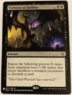 MTG English Magic Card Near Mint TORMENT OF HAILFIRE from Mystery Booster - Image 1