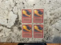 Red Elemental Blast x4 - Magic the Gathering Revised Red Elemental Blast Played - Image 1