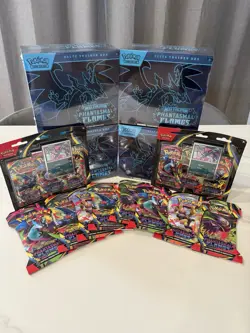 (4) Phantasmal flames ETBs 3 Pack Blisters Sleeved Packs Pokemon TCG - Image 1