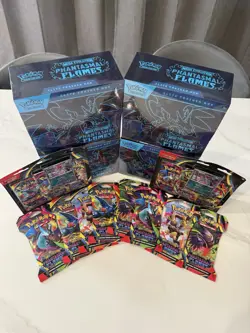 (4) Phantasmal flames ETBs 3 Pack Blisters Sleeved Packs Pokemon TCG - Image 2