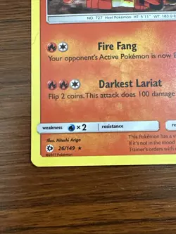 Incineroar Cracked Ice Holo Card 26/149 Sun & Moon Pokemon TCG 2017 - Image 5