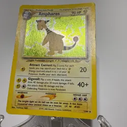 Pokemon TCG Ampharos Holo Rare Card 1/64 Neo Revelation Unlimited- MP Condition - Image 2