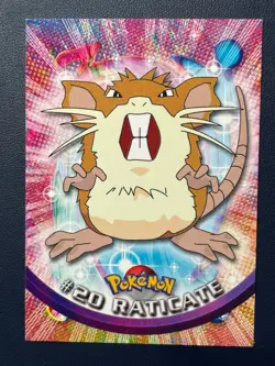 1x Pokemon Card - Raticate #20 - Topps Series 1 - Blue Logo Moderately Played - Image 1