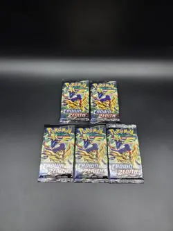 Crown Zenith Booster Pack CRZ Sword & Shield Pokemon Card TCG Sealed (Lot of 5) - Image 1