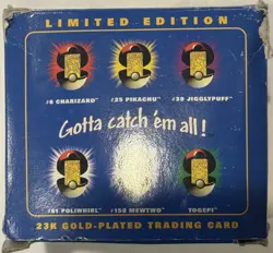 1999 Pokemon Limited Edition PIKACHU 23K Gold-Plated Trading Card (Blue Box) - Image 5