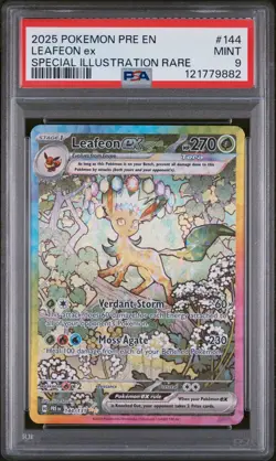2025 POKEMON PRE EN-PRISMATIC EVOLUTIONS #144 LEAFEON EX PSA 9 - Image 1