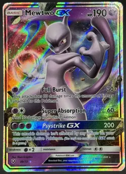 Pokemon TCG Mewtwo GX Shining Legends Holo 39/73 MP - Image 1
