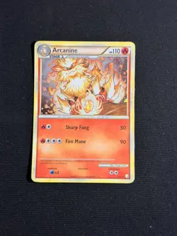 Pokemon TCG Arcanine HeartGold SoulSilver 2010 1/123 LP/MP - Image 1