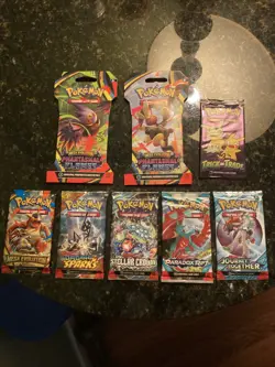 pokemon pack lot (8 Packs!) [Mega 1, Mega 2, Surging Sparks, Etc ALL SEALED/NEW - Image 1