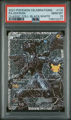 Pokemon PSA 10 GEM MINT Zekrom 114/114 Celebrations Classic Collection - Image 1