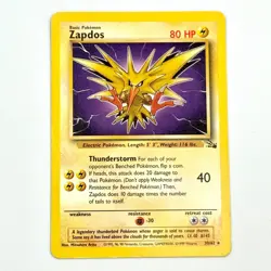 Zapdos 30/62 Fossil Rare Non Holo 1999 Vintage Pokemon TCG Card Unlimited NM/LP - Image 1