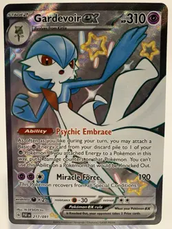 Gardevoir ex SHINY 217/091 Paldean Fates PAF NM Full Art Ultra Rare Pokemon Card - Image 1
